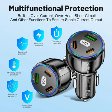 3-Port 90W Fast Car Charger - Wnkrs