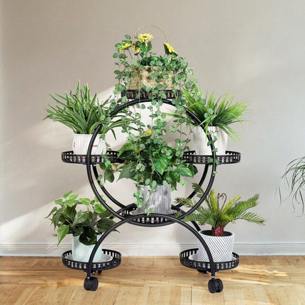 Multi-Layer Metal Plant Stand with Wheels - Wnkrs