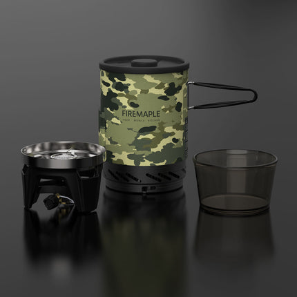 Système de cuisson pour réchaud à gaz de camping camouflage