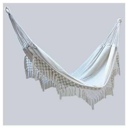 Double large canvas tassel hammock