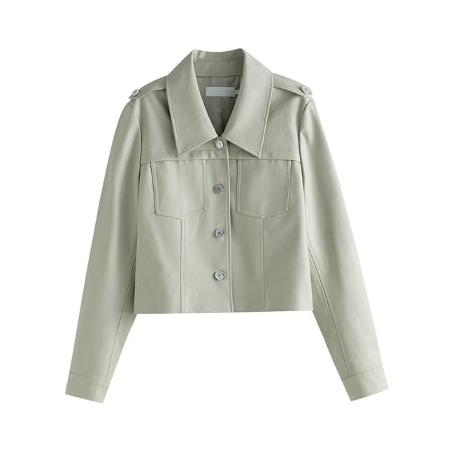 Veste en cuir rétro pour femme