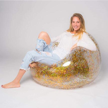 Transparent sequin inflatable home lazy sofa - Wnkrs