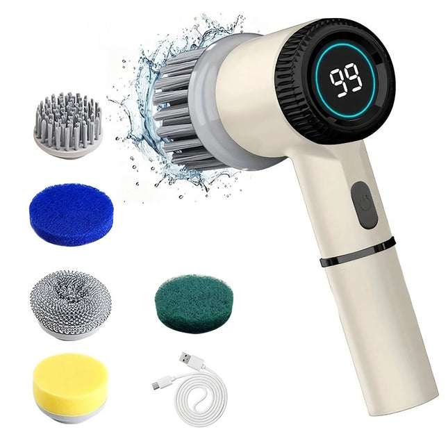 Electric Cleaning Brush with 5 Brush Heads