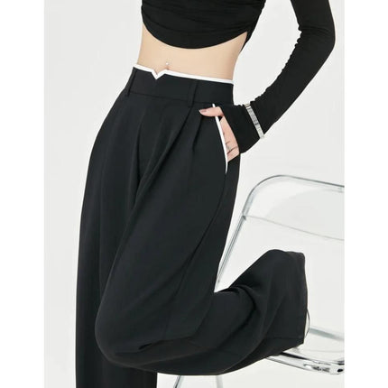 Chic High Waist Casual Wide Leg Pants with Pockets for Women