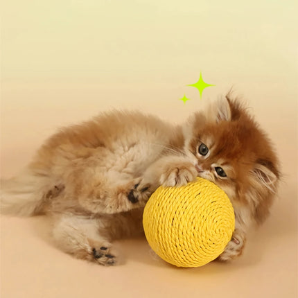 Interactive Sisal Cat Scratching Ball with Sound – Fun and Engaging Toy for Cats