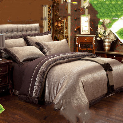 Ice Silk Jacquard European Luxury High-end Linen And Cotton Bedding Set - Wnkrs