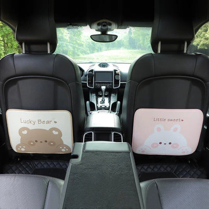 Waterproof Cartoon Bear & Rabbit Car Seat Back Protector for Kids - Wnkrs