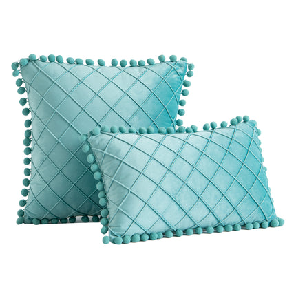 Housses de coussin en velours doux à carreaux