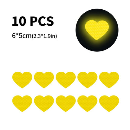 Reflective Heart-Shaped Safety Stickers for Vehicles - Wnkrs