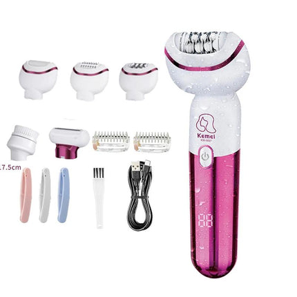 Kit d'épilation et épilateur rechargeable 5 en 1 pour femmes