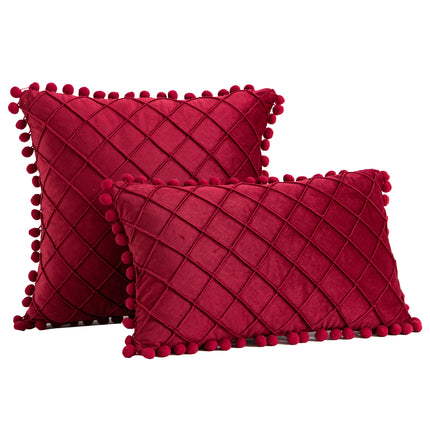 Housses de coussin en velours doux à carreaux