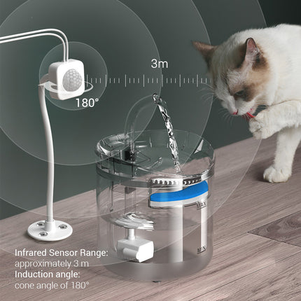 Fuente de agua automática para gatos con sensor de 2 l