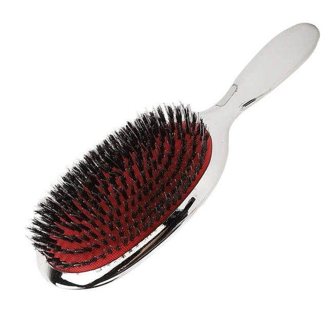 Brosse à cheveux de luxe en poils de sanglier argentés