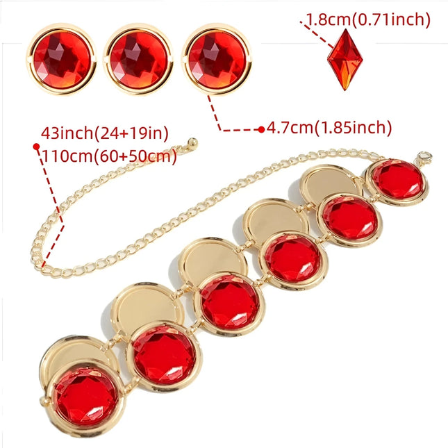 Anime Cosplay Belt with Red Gem Chain