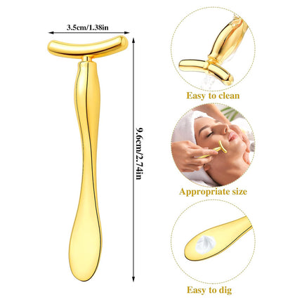 Applicateur de crème pour les yeux en métal et outil de massage à rouleau pour le visage