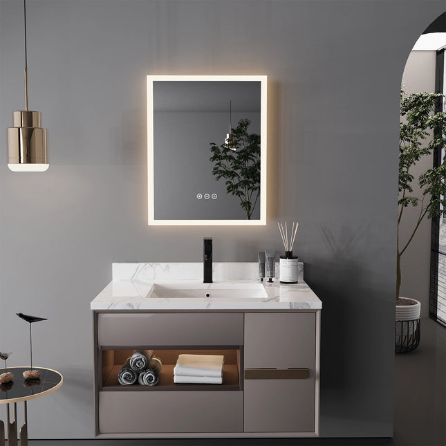 Miroir de salle de bain antibuée avec éclairage LED et fonction Smart Touch