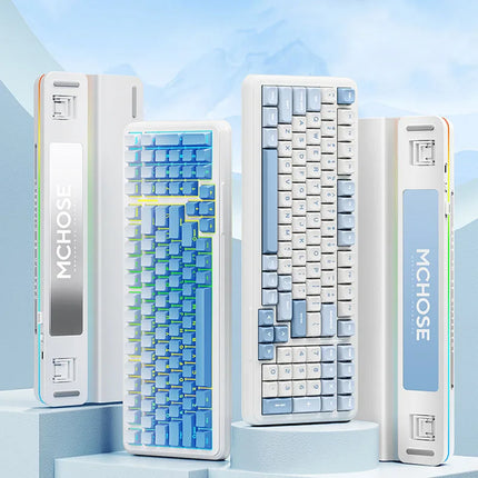 Tri-Mode Wireless Mechanical Keyboard with Customizable Features for Gaming and Office Use