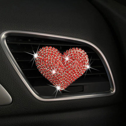 Luxurious Heart-Shaped Diamond Car Perfume Clip - Wnkrs