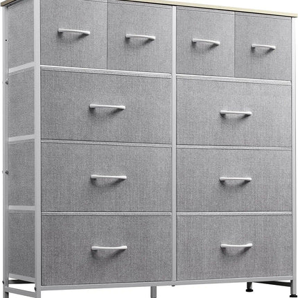 Modern White Storage Dresser with 10 Deep Drawers for Versatile Use - Wnkrs