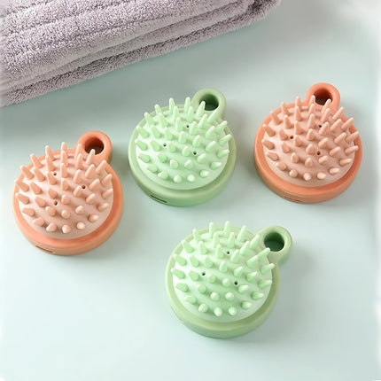 Brosse à shampooing massante en silicone pour cuir chevelu