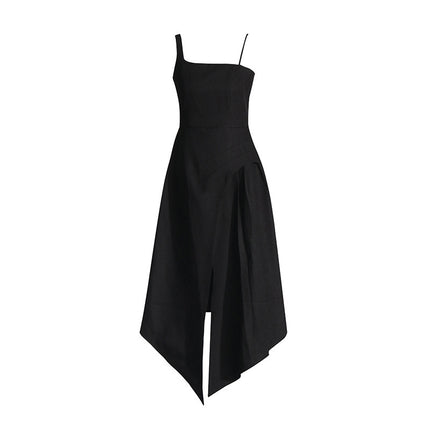 Sling New Slit Dress Women's Fashion