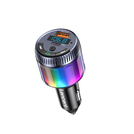 Transmetteur FM Bluetooth 5.3 avec chargeur rapide PD 30 W et QC 18 W, lumière ambiante LED