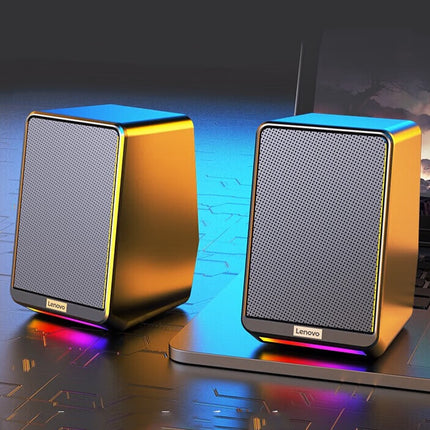 Altavoces de escritorio con cable, sonido envolvente de 360° y luces RGB para juegos