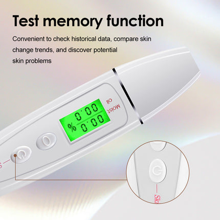 Analizador digital de humedad y grasa de la piel con pantalla LCD: comprobador avanzado de la piel para rostro y cuerpo