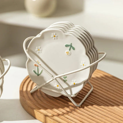 Ensemble d'assiettes en céramique au design chic Daisy