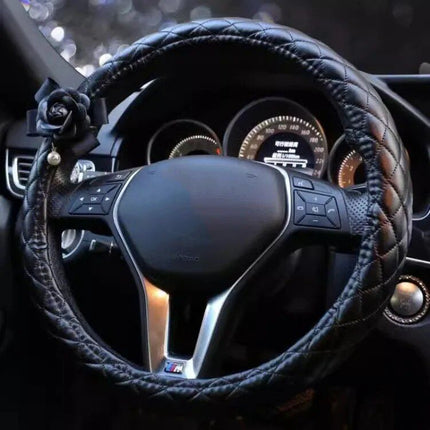 Camellia Car Steering Wheel Cover - Wnkrs