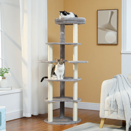 Moderna torre de árbol para gatos de 6 niveles