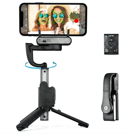 Gimbal multifonctionnel pour smartphone avec perche à selfie, trépied et télécommande