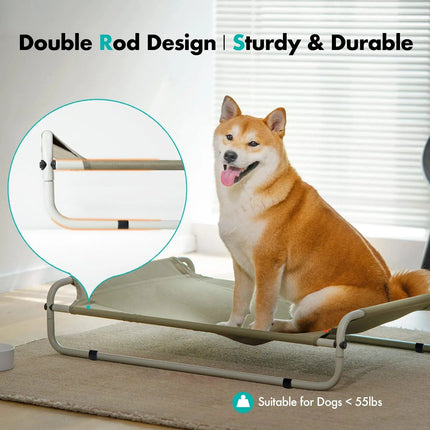 Elevated Dog Bed with Sturdy Double Rod - Wnkrs