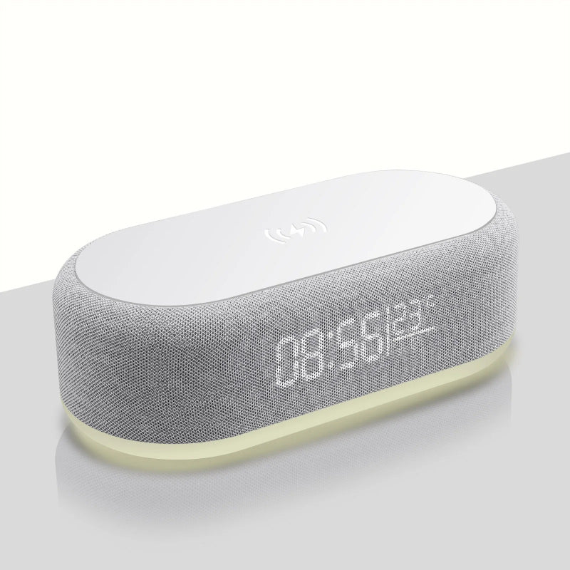 Fast Wireless Charger Alarm Clock with LED Light & Thermometer