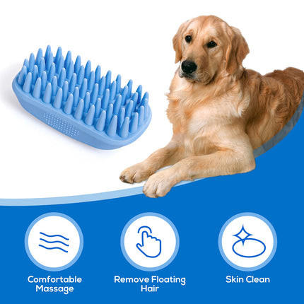 Brosse de bain et de toilettage pour animaux en silicone souple