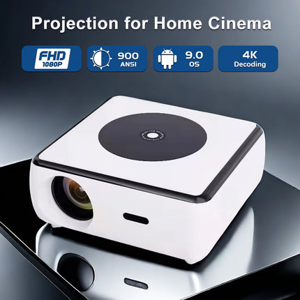 Vidéoprojecteur Android 4K avec Bluetooth, WiFi, écran 300 pouces, Home Cinéma