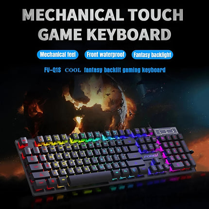 Wired RGB Backlit Gaming & Office Keyboard Mouse Set