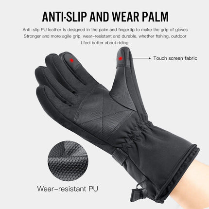 Touchscreen Waterproof Heated Winter Gloves for Outdoor Activities - Wnkrs