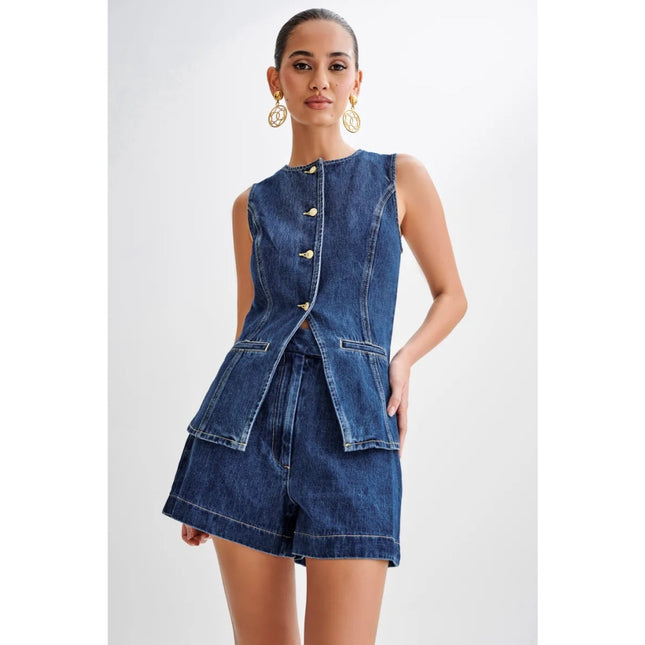 Conjunto de verano de 2 piezas en denim