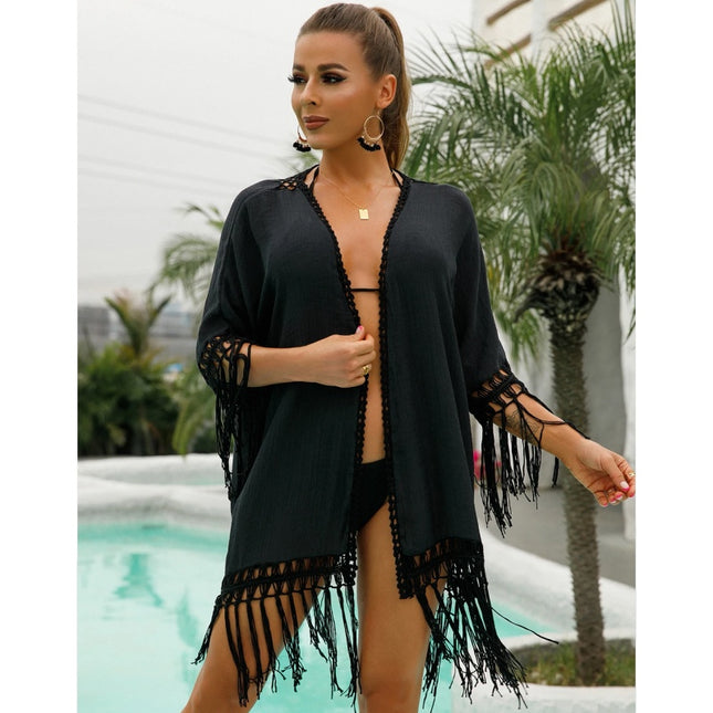 Breezy Lace Hollow Swimsuit Cover-Up Dress
