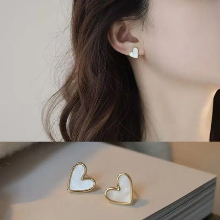 Trendy Heart Bling Zircon Stud Earrings - Wnkrs