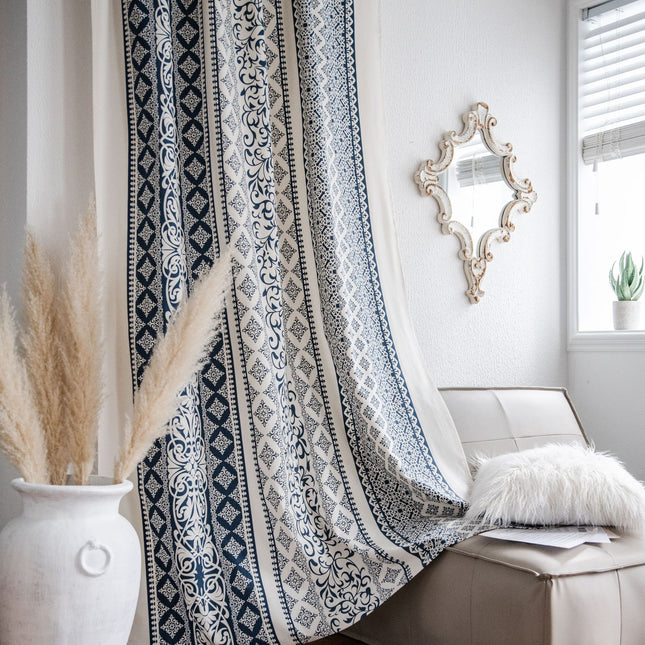 Half Shade Cotton And Linen Printed Curtain - Wnkrs