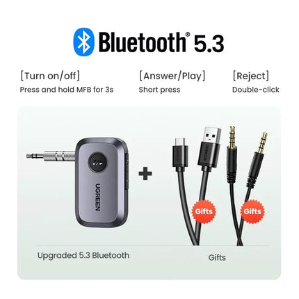 Wireless Bluetooth Car Receiver Adapter: Enjoy Hands-Free Music & Calls