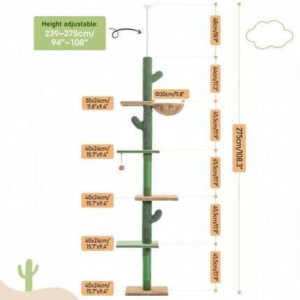 Árbol para gatos de cactus de piso a techo