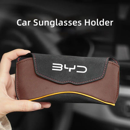 Luxurious Suede Leather Car Visor Glasses Holder - Wnkrs