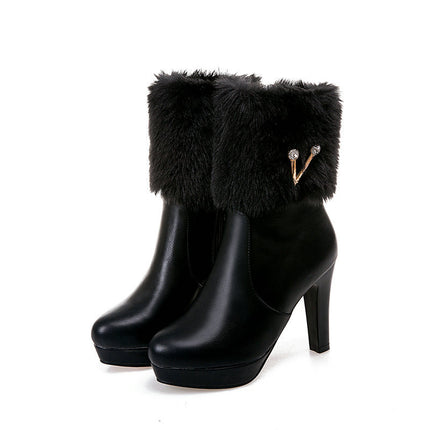 Autumn And Winter Short Boots Snow Female Buskin Female Boots Chunky Heel Booties