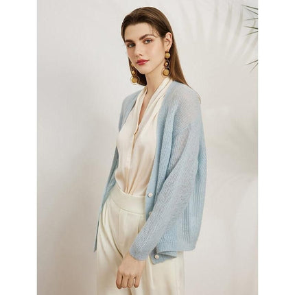 Cardigan douillet en mélange de mohair et de laine pour femme