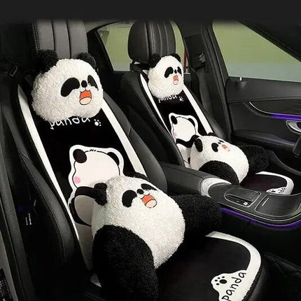 Warm Panda Plush Car Seat Cushion - Universal Fit for Autumn & Winter - Wnkrs