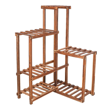 6-Tier Wooden Plant Stand for Indoor & Outdoor Display - Wnkrs