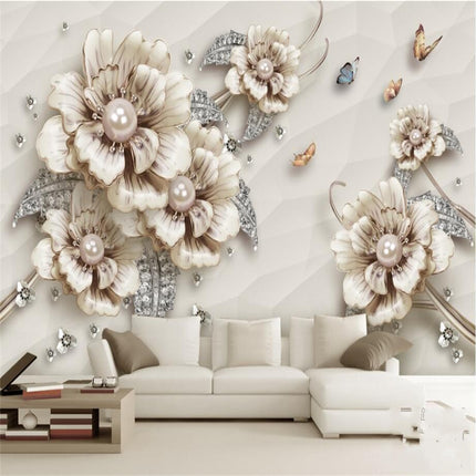 3D flower background TV wallpaper mural - Wnkrs